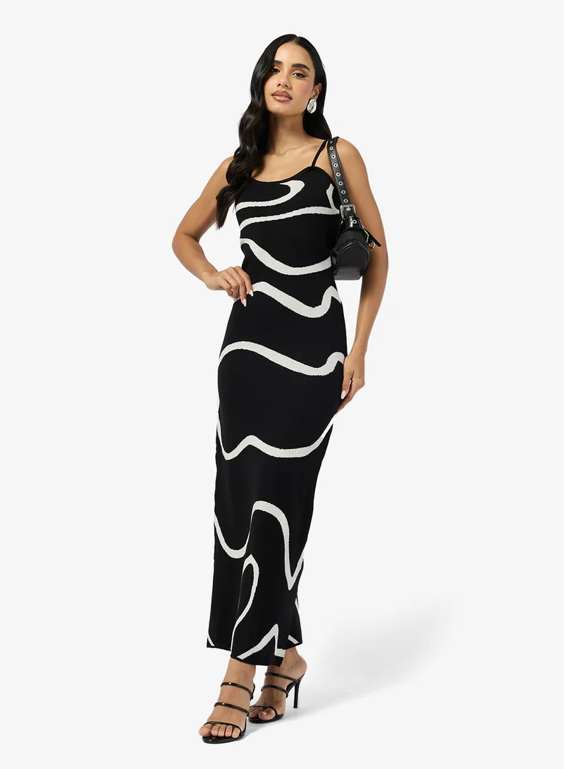 Ginger  Strappy Monochrome Slip Dress for Women | Best Price UAE